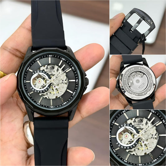 Armani Exchange Modern Automatic Skeleton Watch for Men