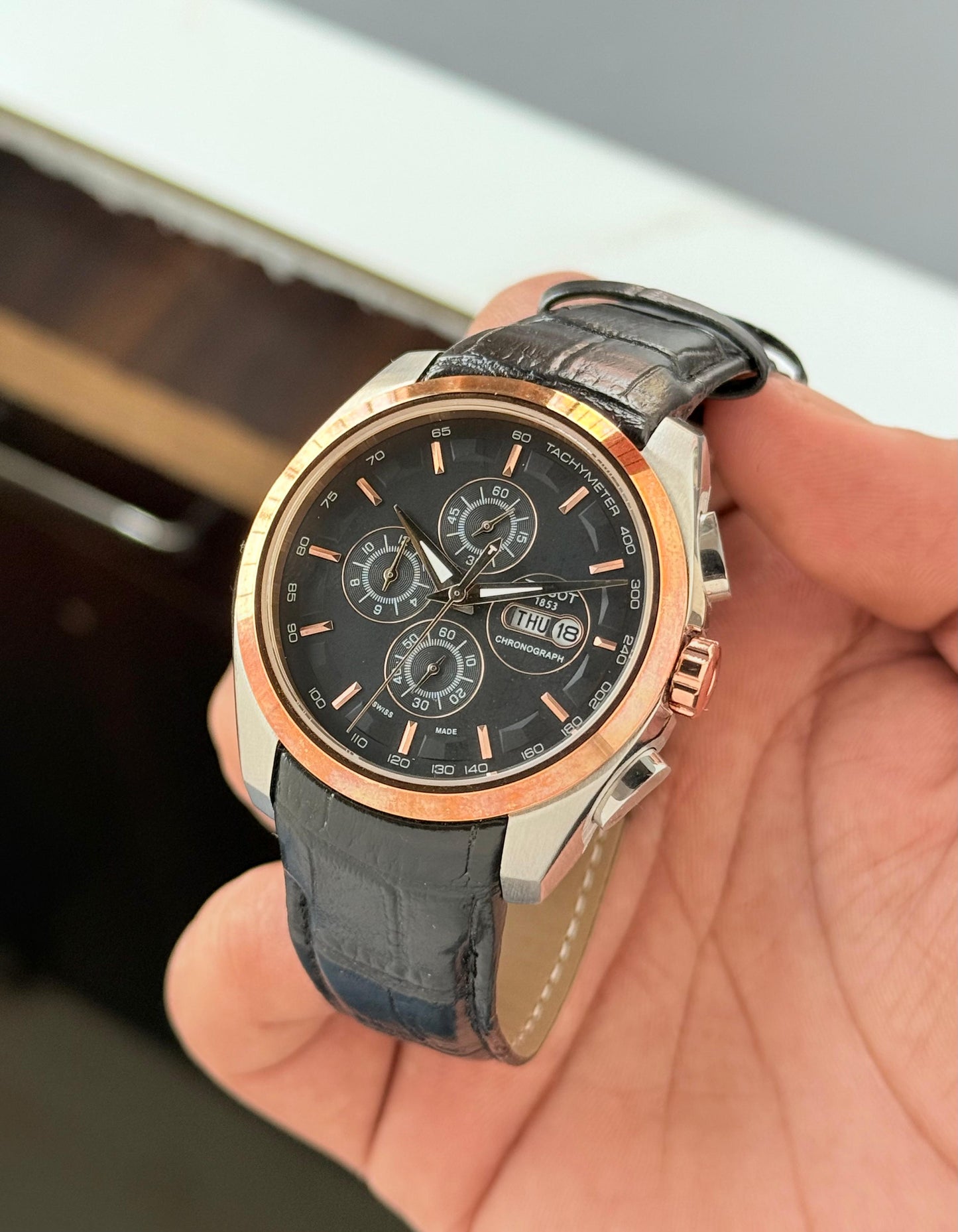 Tissot Couturier Day-Date Chronograph Watch