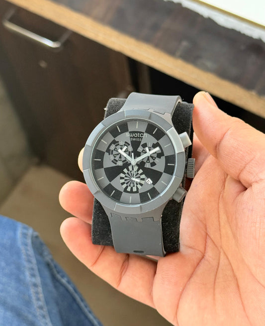 Swatch Checkpoint Black Chronograph Watch