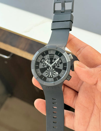 Swatch Checkpoint Black Chronograph Watch