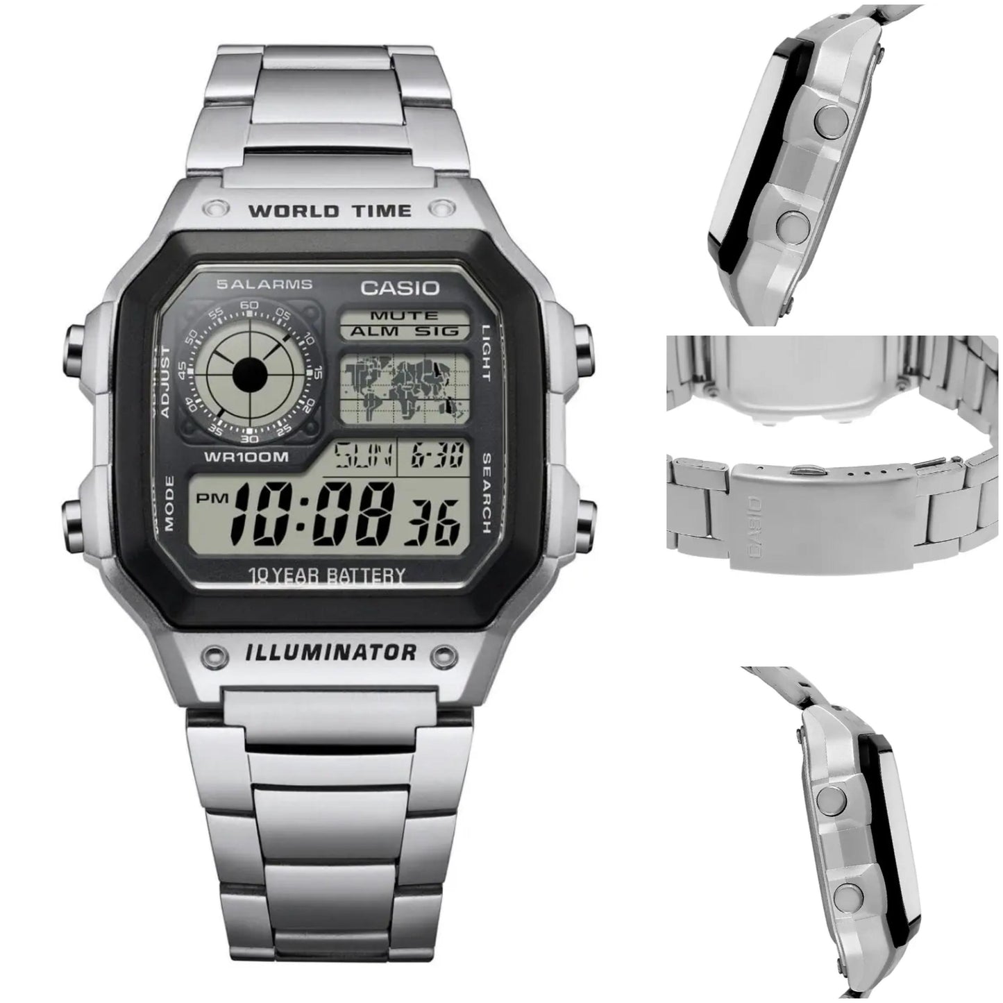 Casio Royale AE-1200WHD-1AV World Time Digital Watch