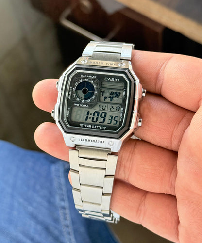 Casio Royale AE-1200WHD-1AV World Time Digital Watch