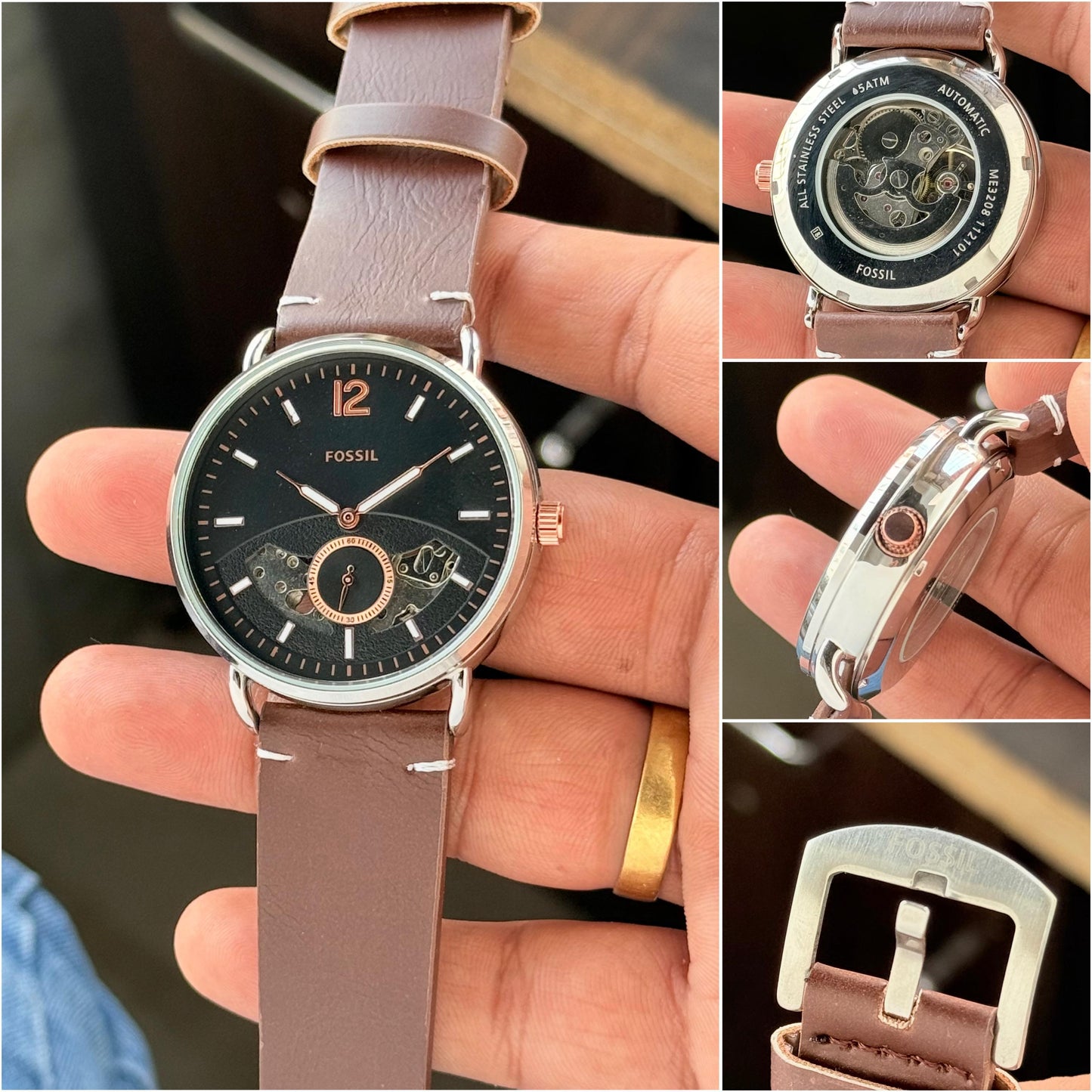 Fossil Commuter Automatic Skeleton Watch for Men