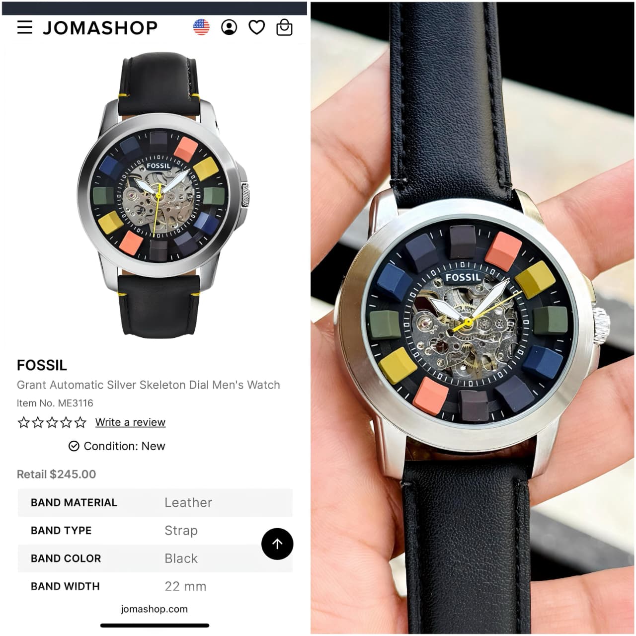 Fossil Grant Automatic Skeleton Watch