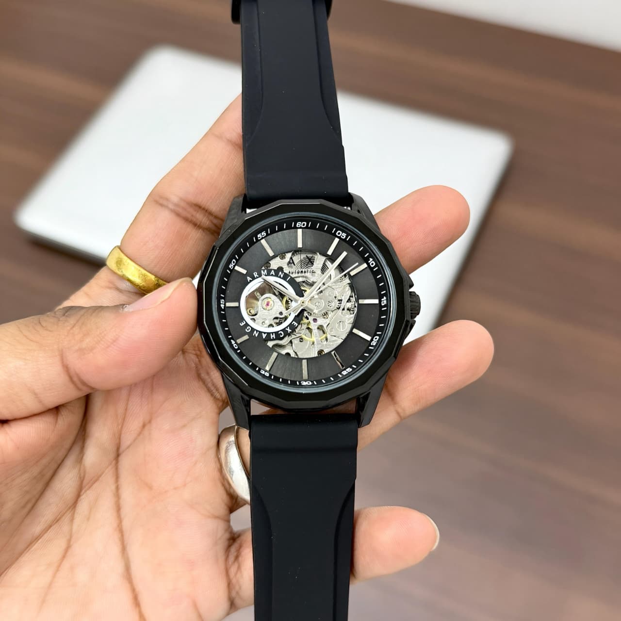 Armani Exchange Modern Automatic Skeleton Watch for Men