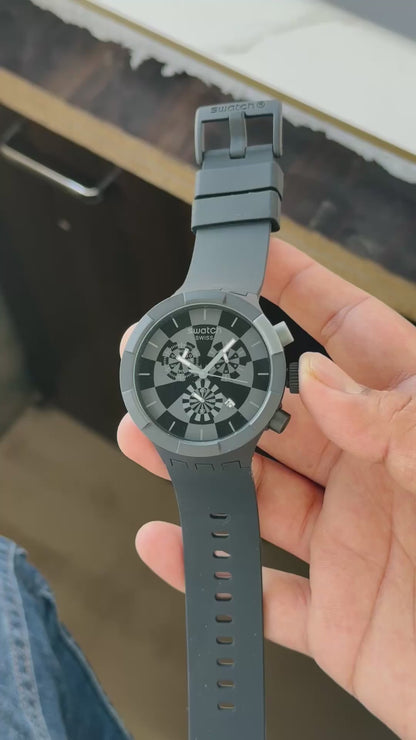 Swatch Checkpoint Black Chronograph Watch