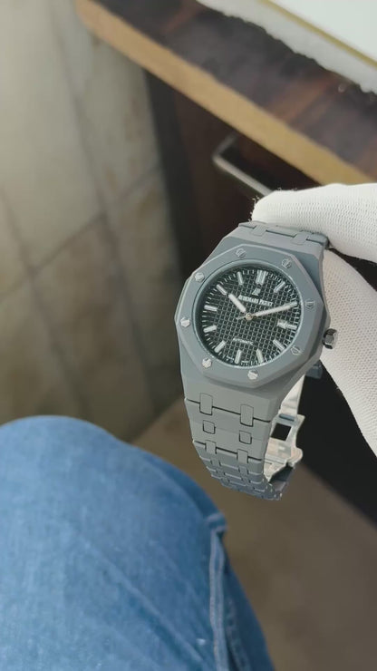 Audemars Piguet Royal Oak Black Strap Watch